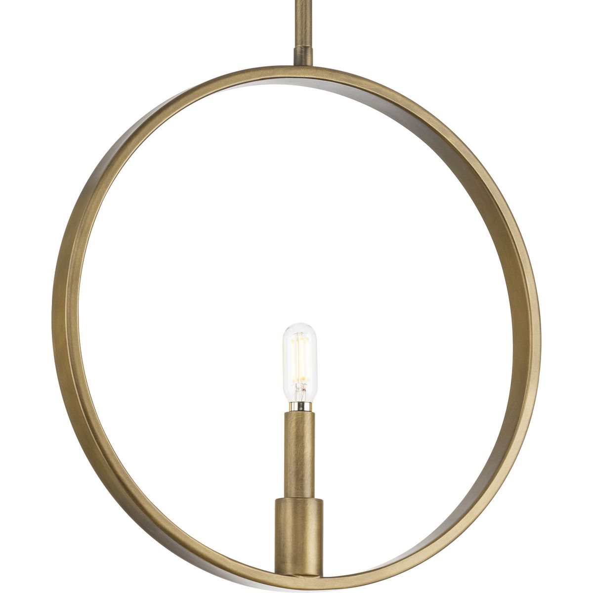 PROGRESS LIGHTING P500412-196 Aged Bronze Breckenridge Collection One-Light Aged Bronze Rustic Farmhouse Pendant
