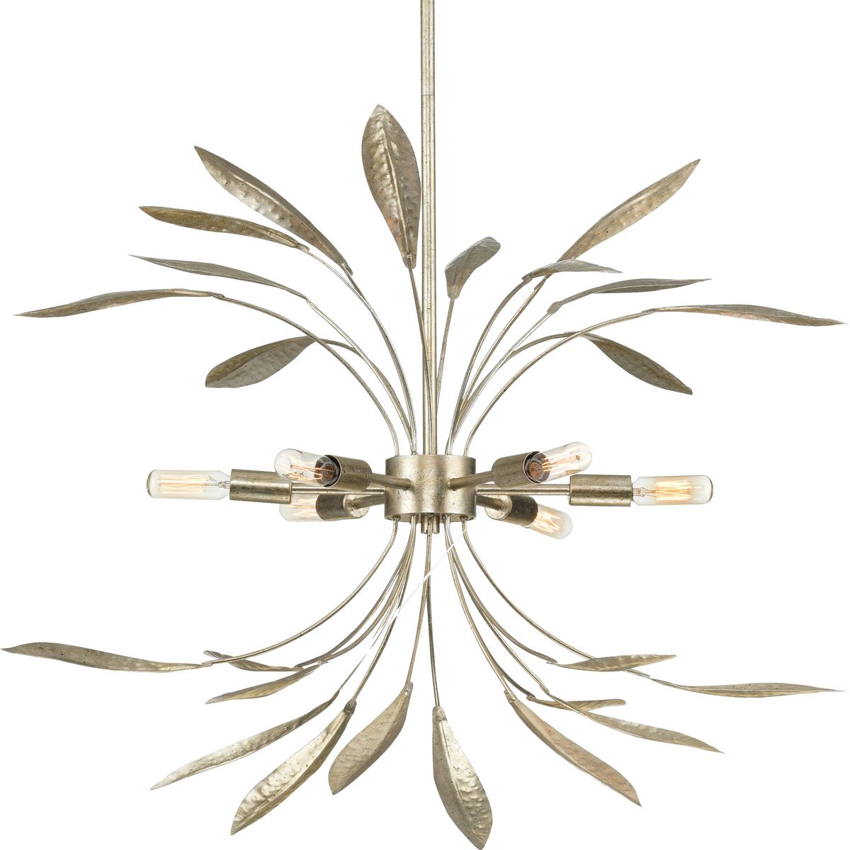 PROGRESS LIGHTING P500415-176 Gilded Silver Mariposa Collection Six-Light Gilded Silver Hanging Pendant Light