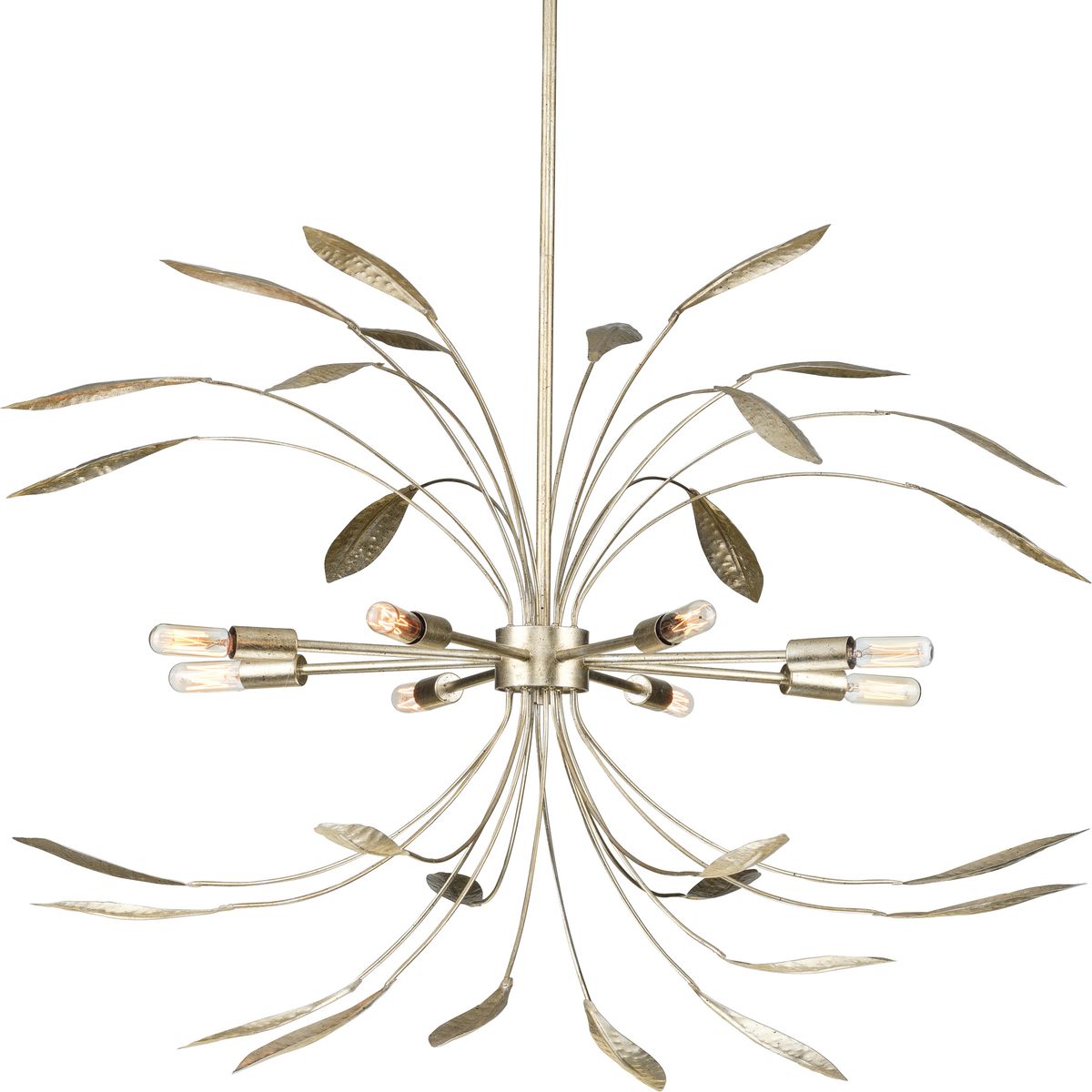 PROGRESS LIGHTING P500416-176 Gilded Silver Mariposa Collection Eight-Light Gilded Silver Hanging Pendant Light