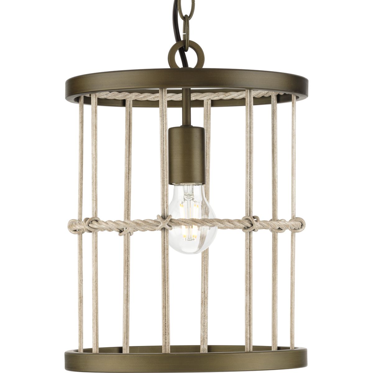 PROGRESS LIGHTING P500417-161 Aged Brass Lattimore Collection One-Light Aged Brass Pendant