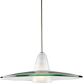 PROGRESS LIGHTING P5012-09 Brushed Nickel Modern Pendant One-Light Brushed Nickel Clear and Etched Glass Pendant Light