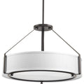 PROGRESS LIGHTING P5015-20 Antique Bronze Ratio Collection Four-Light Antique Bronze Fabric Shade Coastal Pendant Light