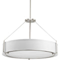 PROGRESS LIGHTING P5021-09 Brushed Nickel Ratio Collection Six-Light Brushed Nickel Fabric Shade Coastal Pendant Light