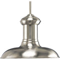 PROGRESS LIGHTING P5024-0930K9 Brushed Nickel Brookside LED Collection Brushed Nickel Spun Metal Shade Coastal LED Pendant Light