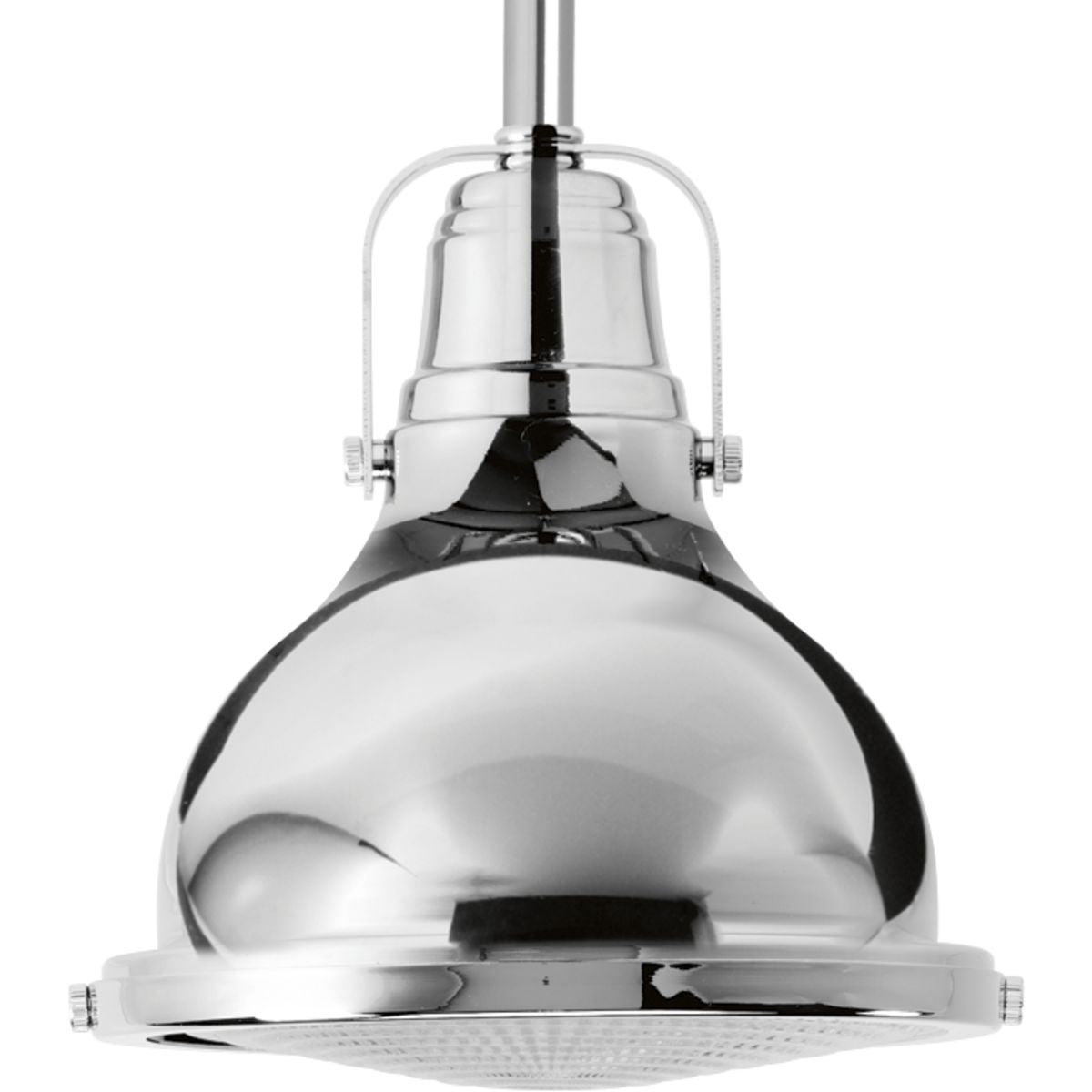 PROGRESS LIGHTING P5050-1530K9 Polished Chrome Fresnel Lens LED Collection Polished Chrome Clear Fresnel Glass Coastal Pendant Light