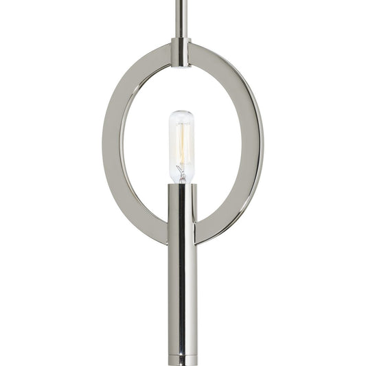 PROGRESS LIGHTING P5061-104 Polished Nickel Draper Collection One-Light Polished Nickel Luxe Mini-Pendant Light