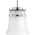 PROGRESS LIGHTING P5066-15 Polished Chrome Cascadia Collection One-Light Polished Chrome Etched Glass Coastal Mini-Pendant Light
