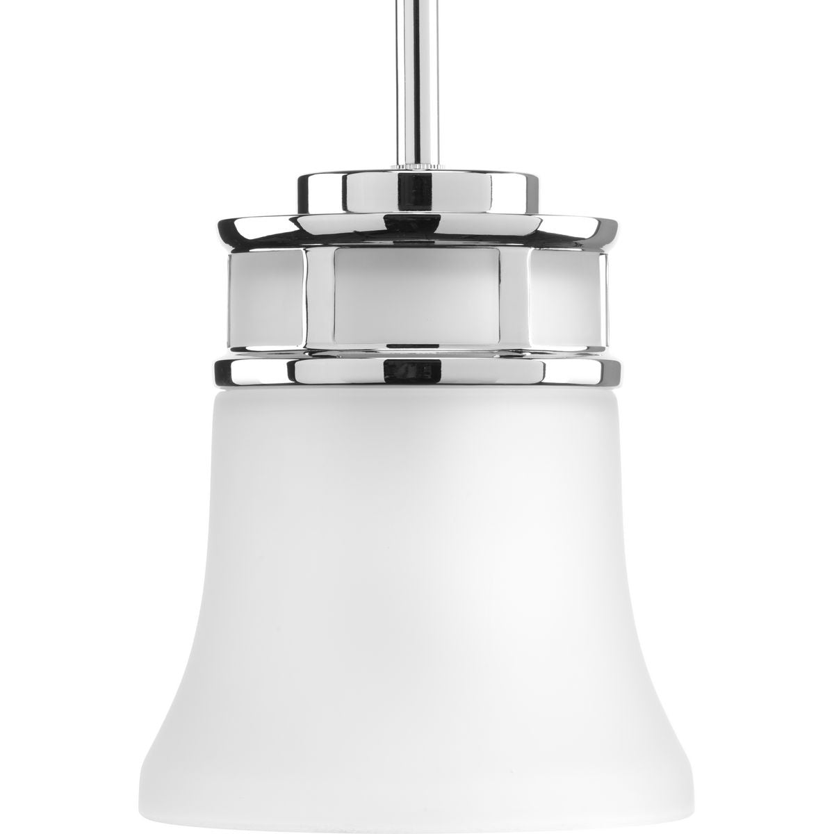 PROGRESS LIGHTING P5066-15 Polished Chrome Cascadia Collection One-Light Polished Chrome Etched Glass Coastal Mini-Pendant Light
