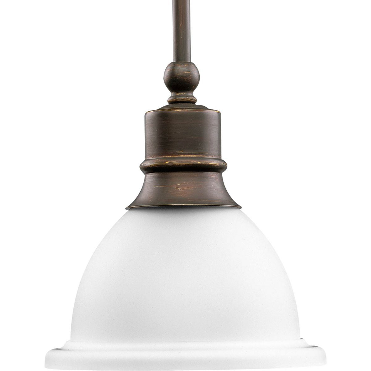 PROGRESS LIGHTING P5078-20 Antique Bronze Madison Collection One-Light Antique Bronze Etched Glass Traditional Mini-Pendant Light