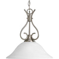 PROGRESS LIGHTING P5091-09 Brushed Nickel Alabaster Glass One-Light Brushed Nickel Traditional Pendant Light