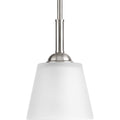 PROGRESS LIGHTING P5092-09 Brushed Nickel Arden Collection One-Light Brushed Nickel Etched Glass Farmhouse Mini-Pendant Light