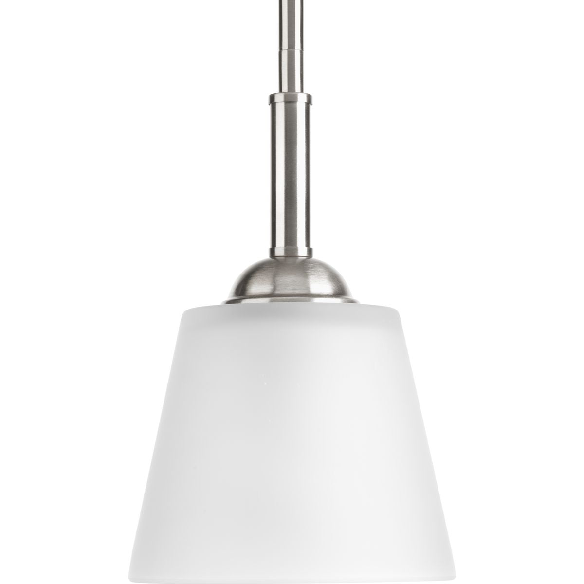 PROGRESS LIGHTING P5092-09 Brushed Nickel Arden Collection One-Light Brushed Nickel Etched Glass Farmhouse Mini-Pendant Light