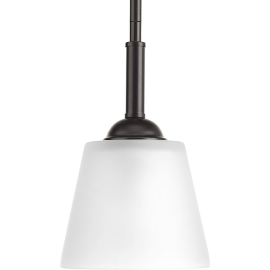 PROGRESS LIGHTING P5092-20 Antique Bronze Arden Collection One-Light Antique Bronze Etched Glass Farmhouse Mini-Pendant Light