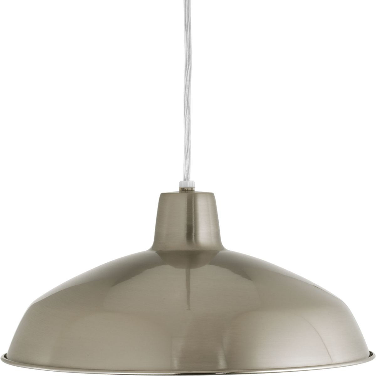 PROGRESS LIGHTING P5094-0930K9 Brushed Nickel Metal Shade LED Collection Brushed Nickel Spun Metal Shade Farmhouse Pendant Light