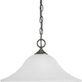 PROGRESS LIGHTING P5095-20 Antique Bronze Trinity Collection One-Light Antique Bronze Etched Glass Traditional Pendant Light