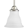 PROGRESS LIGHTING P5096-09 Brushed Nickel Trinity Collection One-Light Brushed Nickel Etched Glass Traditional Mini-Pendant Light