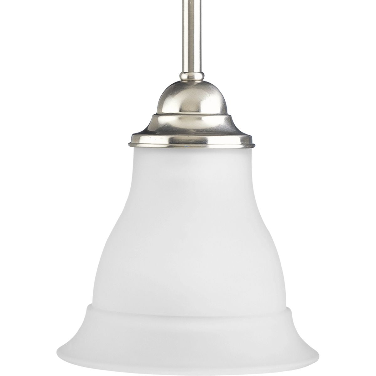 PROGRESS LIGHTING P5096-09 Brushed Nickel Trinity Collection One-Light Brushed Nickel Etched Glass Traditional Mini-Pendant Light