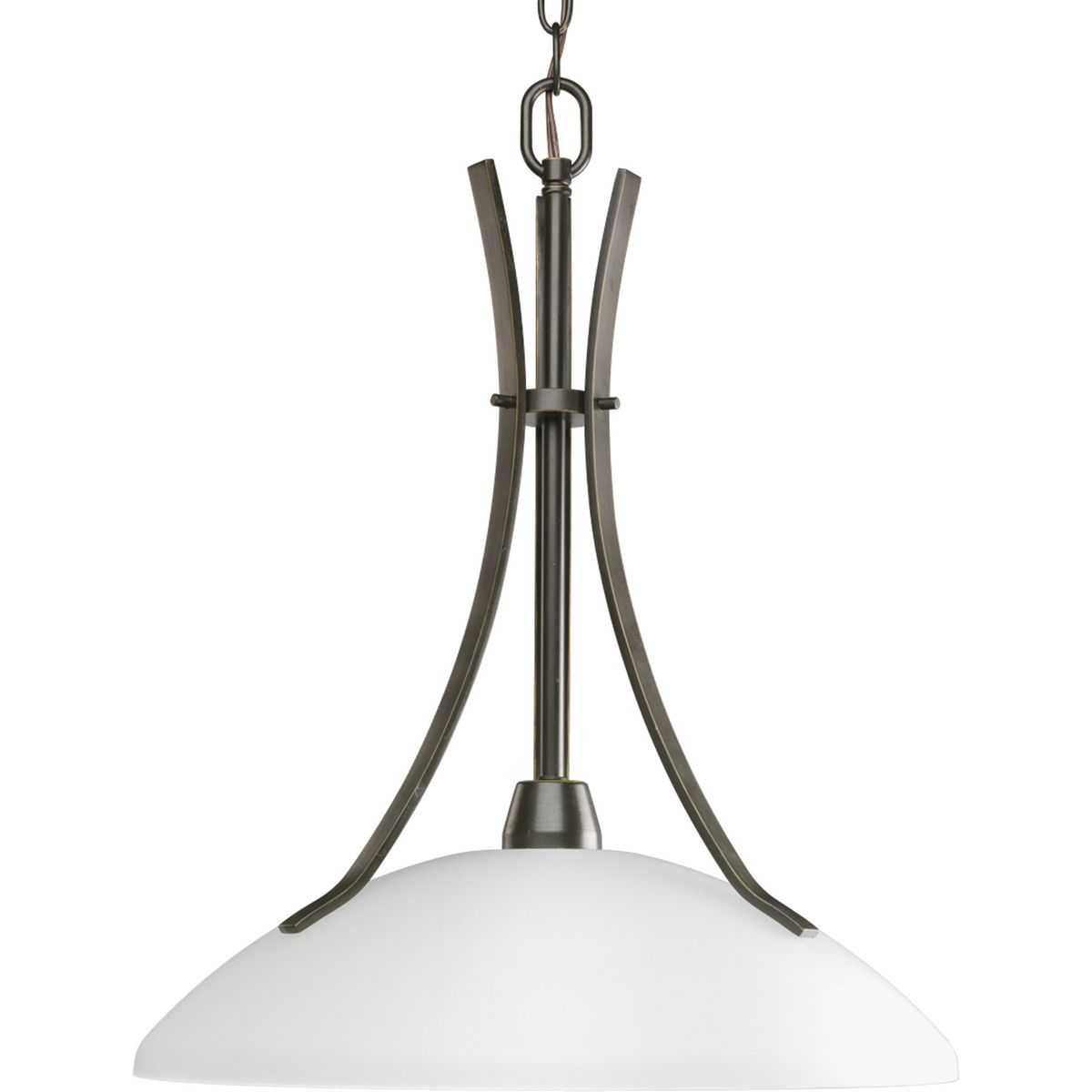 PROGRESS LIGHTING P5112-20 Antique Bronze Wisten Collection One-Light Antique Bronze Etched Glass Modern Pendant Light