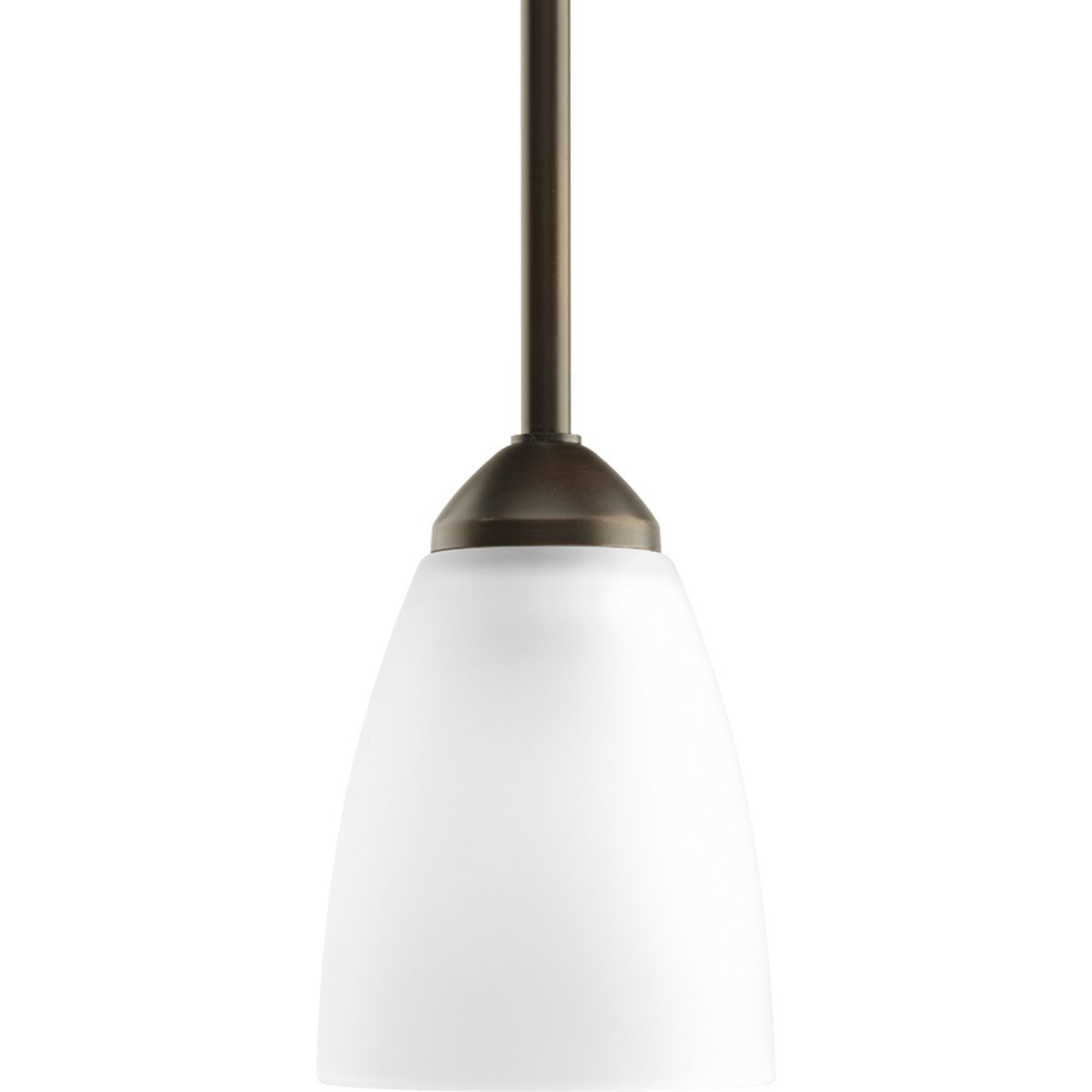 PROGRESS LIGHTING P5113-20 Antique Bronze Gather Collection One-Light Antique Bronze Etched Glass Traditional Mini-Pendant Light
