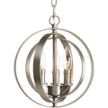 PROGRESS LIGHTING P5142-126 Burnished Silver Equinox Collection Three-Light Burnished Silver New Traditional Sphere Pendant Light