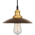 PROGRESS LIGHTING P5161-20 Antique Bronze Archives Collection One-Light Antique Bronze Brass Paint Inside Metal Shade Farmhouse Mini-Pendant Light