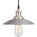 PROGRESS LIGHTING P5161-81 Antique Nickel Archives Collection One-Light Antique Nickel PMS Matte Cool Grey #9 Shade Farmhouse Mini-Pendant Light
