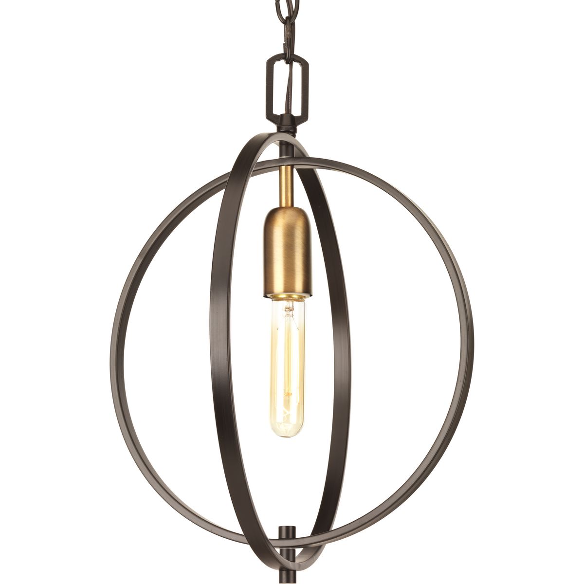 PROGRESS LIGHTING P5180-20 Antique Bronze Swing Collection One-Light Antique Bronze Global Mini-Pendant Light