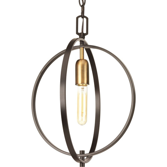 PROGRESS LIGHTING P5180-20 Antique Bronze Swing Collection One-Light Antique Bronze Global Mini-Pendant Light