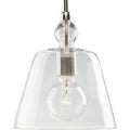 PROGRESS LIGHTING P5184-104 Polished Nickel Clear Glass One-Light Polished Nickel Coastal Mini-Pendant Light