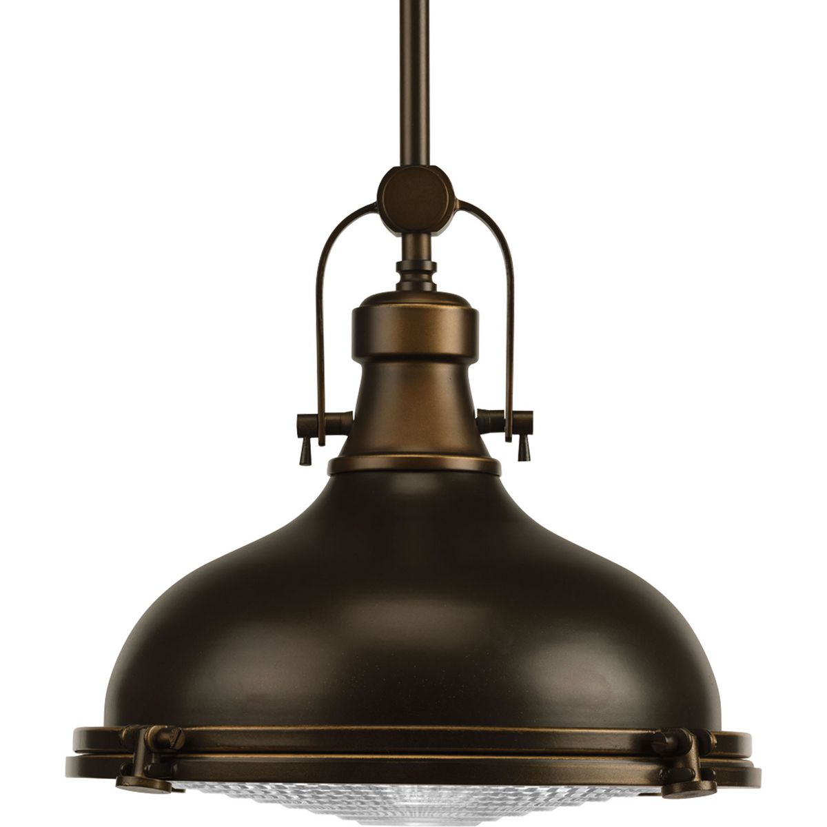 PROGRESS LIGHTING P5188-10830K9 Oil Rubbed Bronze Fresnel Lens LED Collection Oil Rubbed Bronze Clear Fresnel Glass Coastal Pendant Light