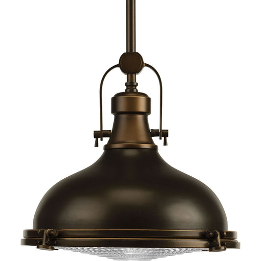 PROGRESS LIGHTING P5188-10830K9 Oil Rubbed Bronze Fresnel Lens LED Collection Oil Rubbed Bronze Clear Fresnel Glass Coastal Pendant Light