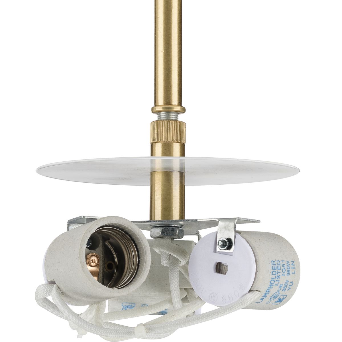 PROGRESS LIGHTING P5199-12 Satin Brass Markor Collection Three-Light Satin Brass Pendant Stem Kit