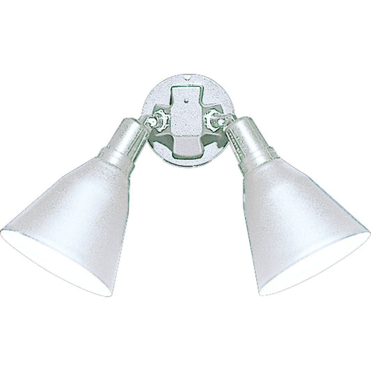 PROGRESS LIGHTING P5203-30 White Two-Light Adjustable Swivel Flood Light