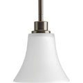 PROGRESS LIGHTING P5270-20W Antique Bronze Joy Collection One-Light Antique Bronze Etched White Glass Traditional Mini-Pendant Light