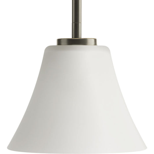 PROGRESS LIGHTING P5300-20W Antique Bronze Bravo Collection One-Light Antique Bronze Etched Glass Modern Mini-Pendant Light