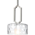 PROGRESS LIGHTING P5306-104WB Polished Nickel Caress Collection One-Light Polished Nickel Clear Water Glass Luxe Mini-Pendants Light