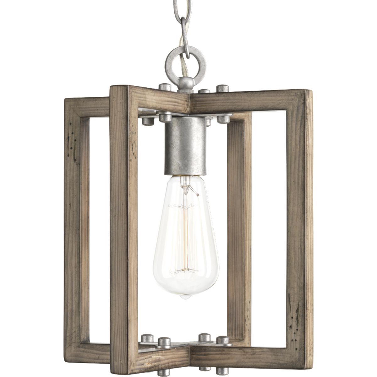 PROGRESS LIGHTING P5317-141 Galvanized Finish Turnbury Collection One-Light Galvanized Finish Coastal Mini-Pendant Light