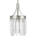 PROGRESS LIGHTING P5320-134 Silver Ridge Glimmer Collection One-Light Silver Ridge Clear Glass Luxe Mini-Pendant Light