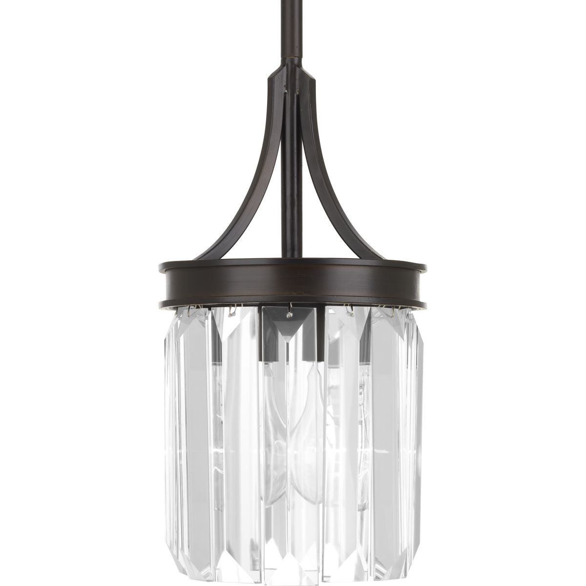 PROGRESS LIGHTING P5320-20 Antique Bronze Glimmer Collection One-Light Antique Bronze Clear Glass Luxe Pendant Light