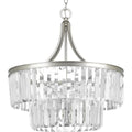 PROGRESS LIGHTING P5321-134 Silver Ridge Glimmer Collection Five-Light Silver Ridge Clear Glass Luxe Pendant Light