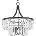 PROGRESS LIGHTING P5321-20 Antique Bronze Glimmer Collection Five-Light Antique Bronze Clear Glass Luxe Pendant Light