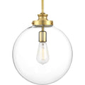 PROGRESS LIGHTING P5328-137 Natural Brass Penn Collection One-Light Natural Brass Clear Glass Farmhouse Pendant Light