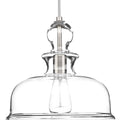 PROGRESS LIGHTING P5332-09 Brushed Nickel Staunton Collection One-Light Brushed Nickel Clear Glass Global Pendant Light