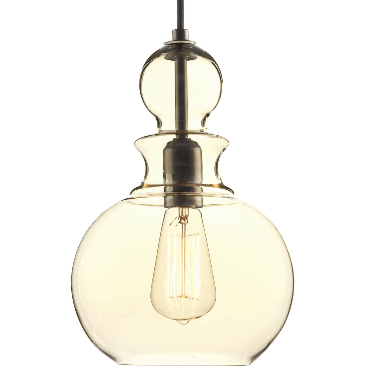 PROGRESS LIGHTING P5334-20 Antique Bronze Staunton Collection One-Light Antique Bronze Champagne Glass Global Pendant Light