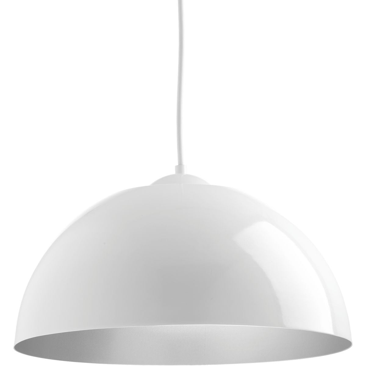 PROGRESS LIGHTING P5341-3030K9 White Dome Collection One-Light LED Pendant