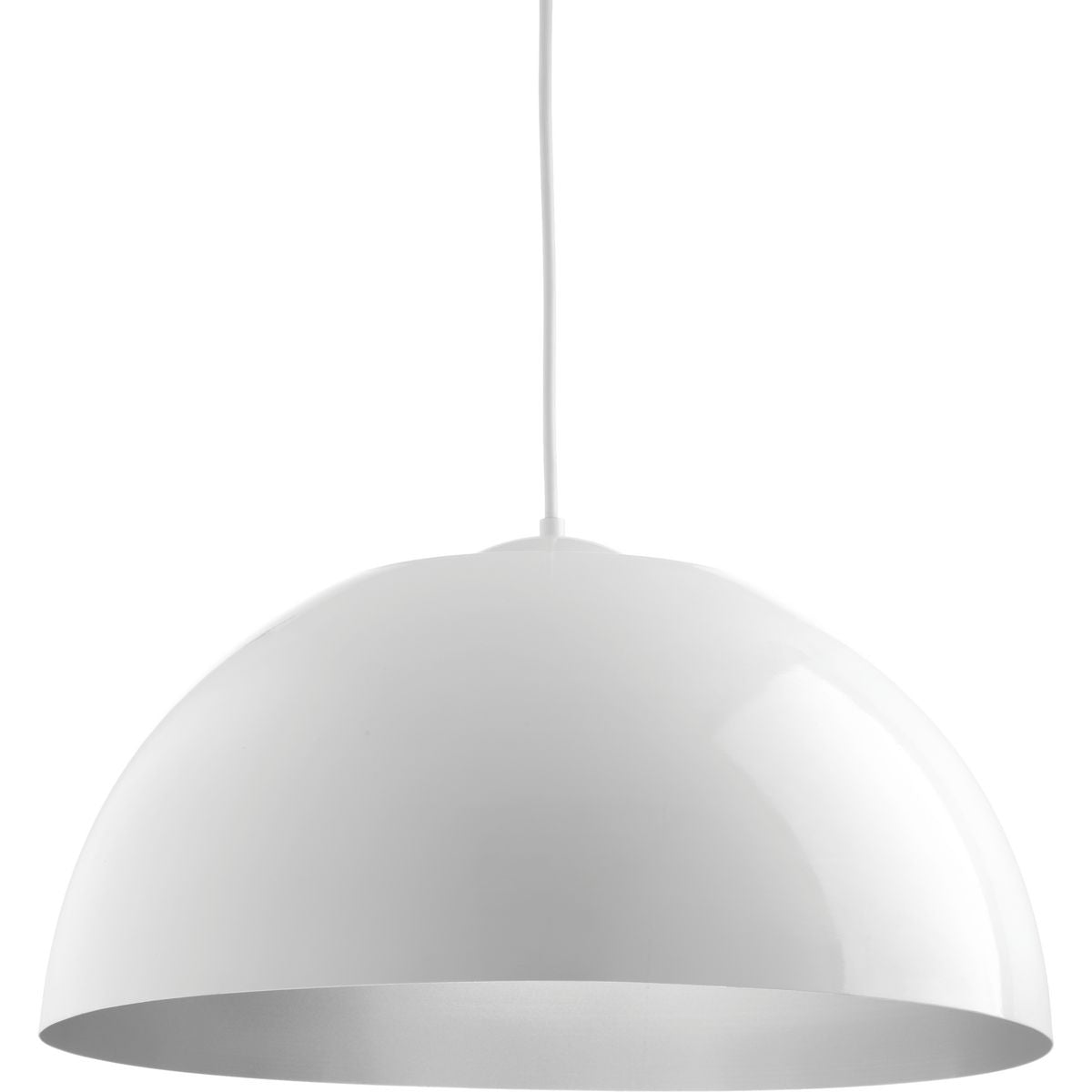 PROGRESS LIGHTING P5342-3030K9 White Dome Collection One-Light LED Pendant