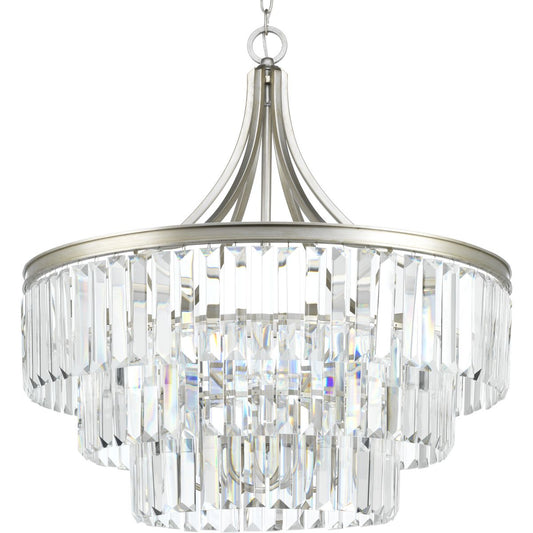 PROGRESS LIGHTING P5346-134 Silver Ridge Glimmer Collection Six-Light Pendant