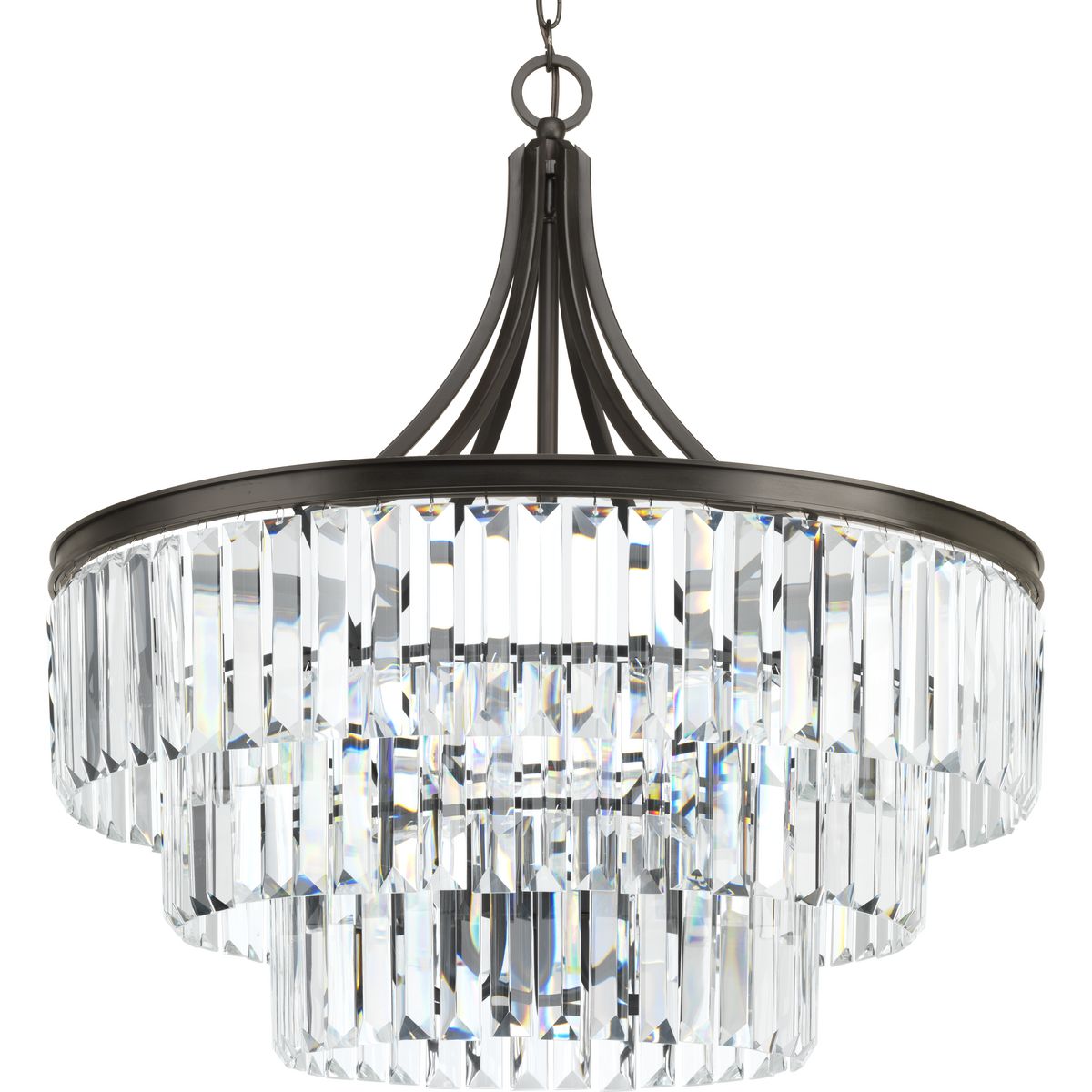 PROGRESS LIGHTING P5346-20 Antique Bronze Glimmer Collection Six-Light Pendant