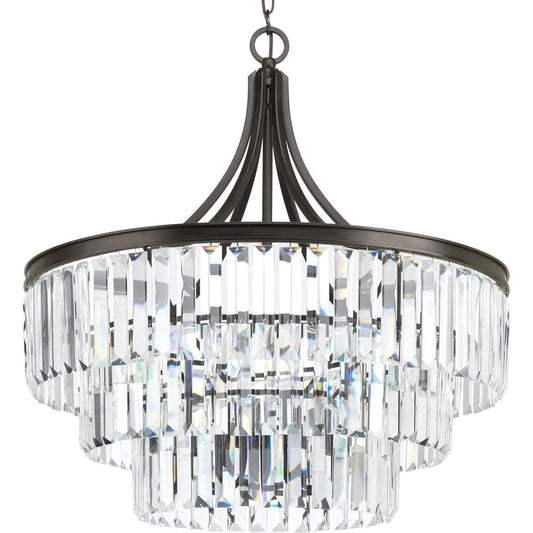 PROGRESS LIGHTING P5346-20 Antique Bronze Glimmer Collection Six-Light Pendant