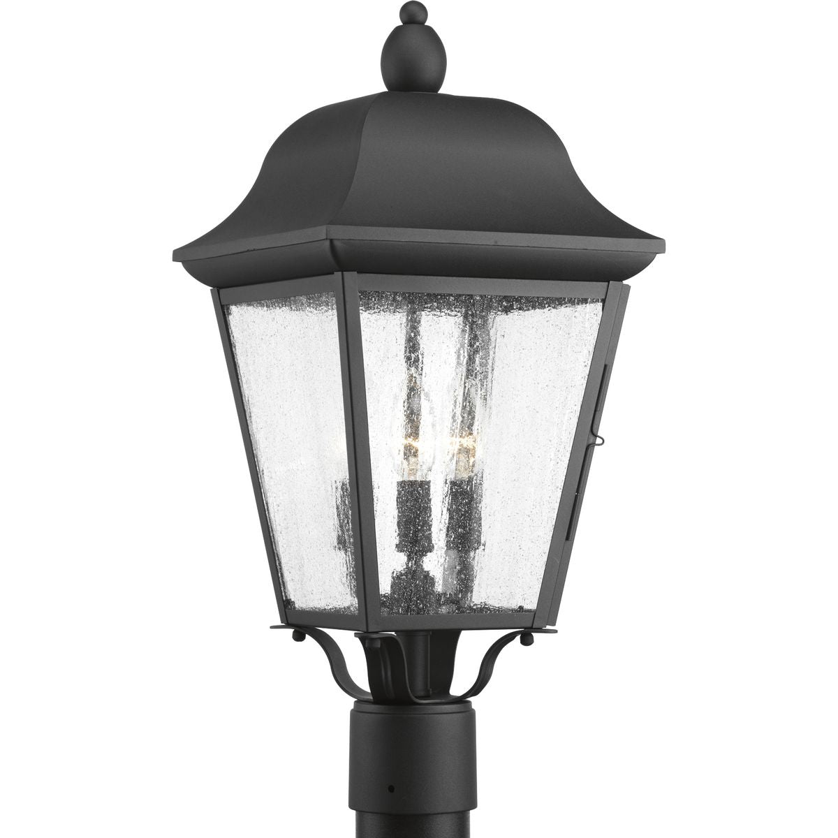 PROGRESS LIGHTING P540001-031 Textured Black Kiawah Collection Three-Light Post Lantern